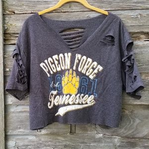 Distressed Graphic print Crop Top Pidgeon Forge TN